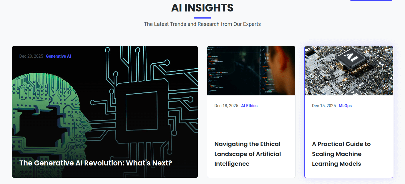 AI Portfolio Main Screen